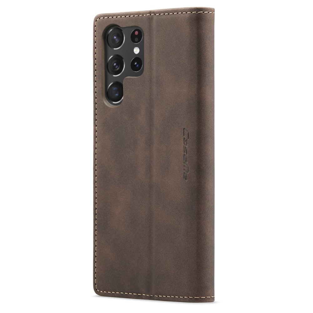 Samsung Galaxy S23 Ultra Slim Wallet Case Brown
