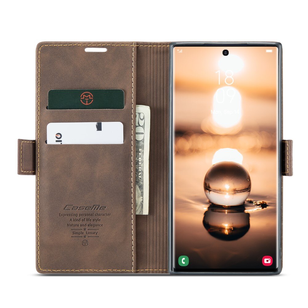 Samsung Galaxy S23 Ultra Slim Wallet Case Brown