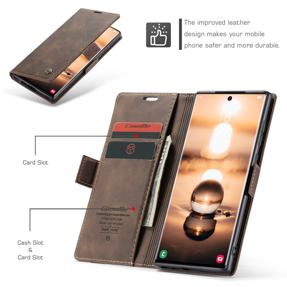 Samsung Galaxy S23 Ultra Slim Wallet Case Brown