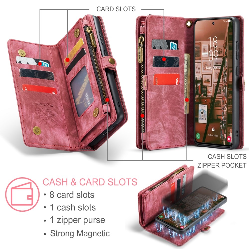 Samsung Galaxy S23 Multi-slot Wallet Case Red