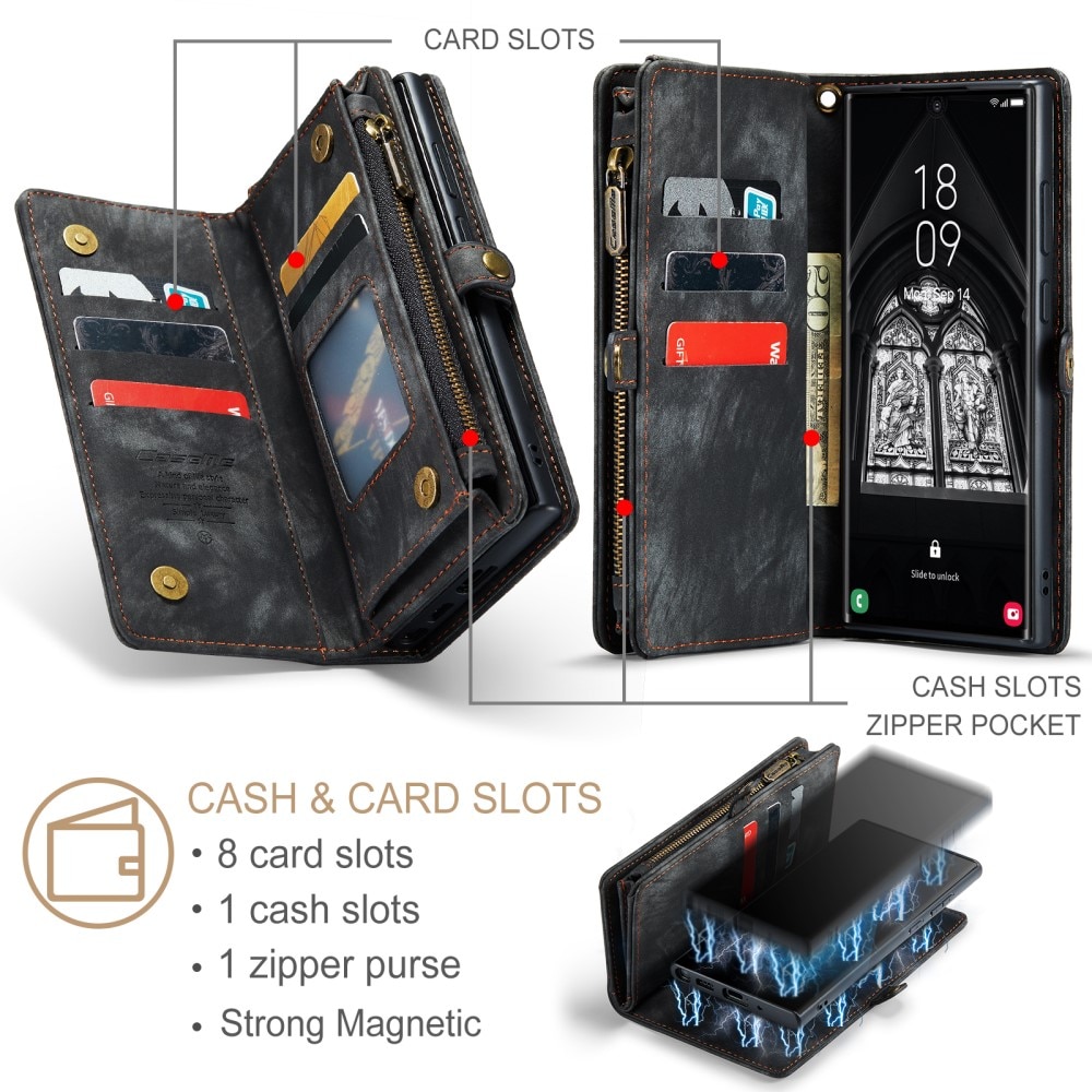 Samsung Galaxy S23 Ultra Multi-slot Wallet Case Grey