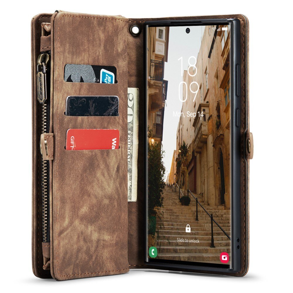 Samsung Galaxy S23 Ultra Multi-slot Wallet Case Brown