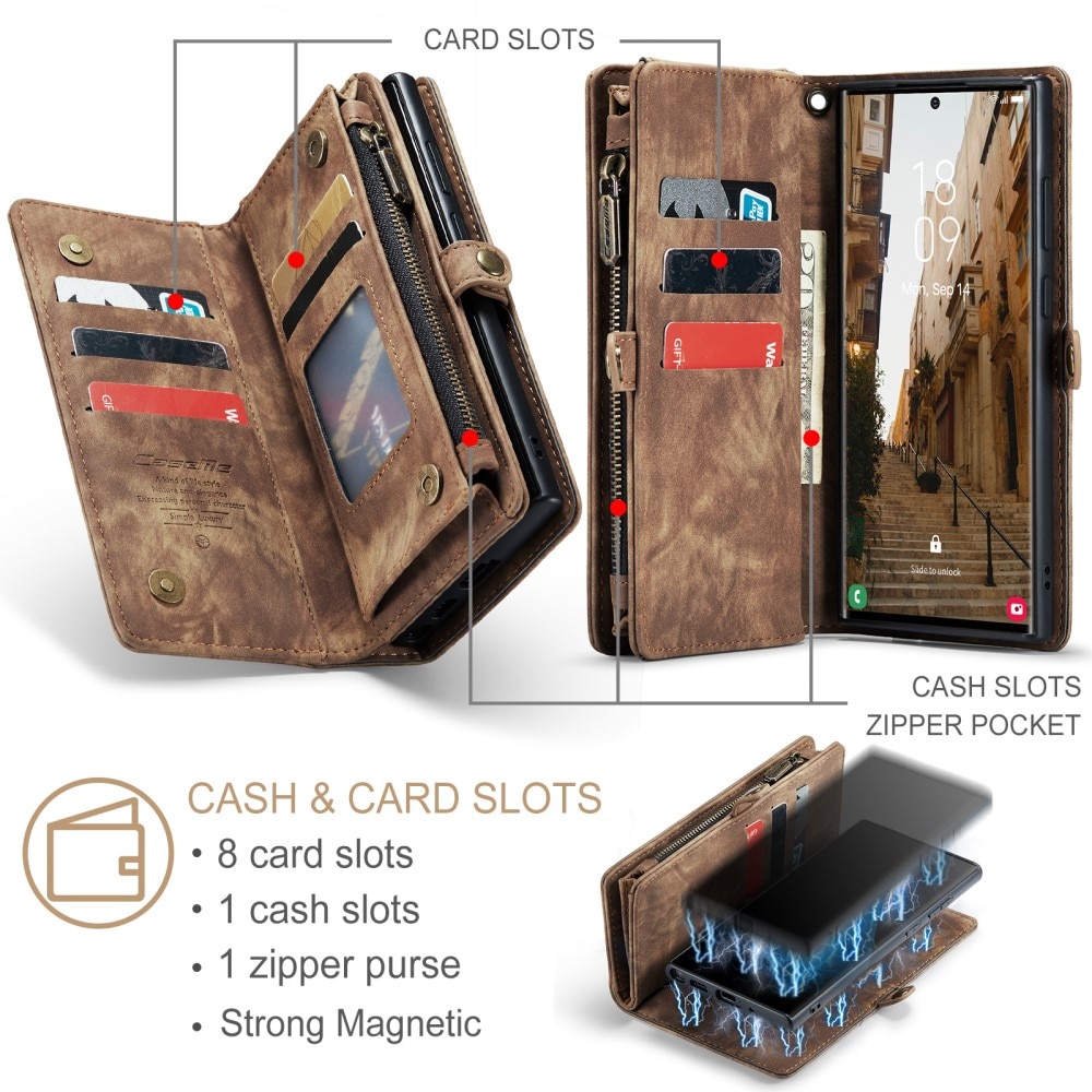 Samsung Galaxy S23 Ultra Multi-slot Wallet Case Brown