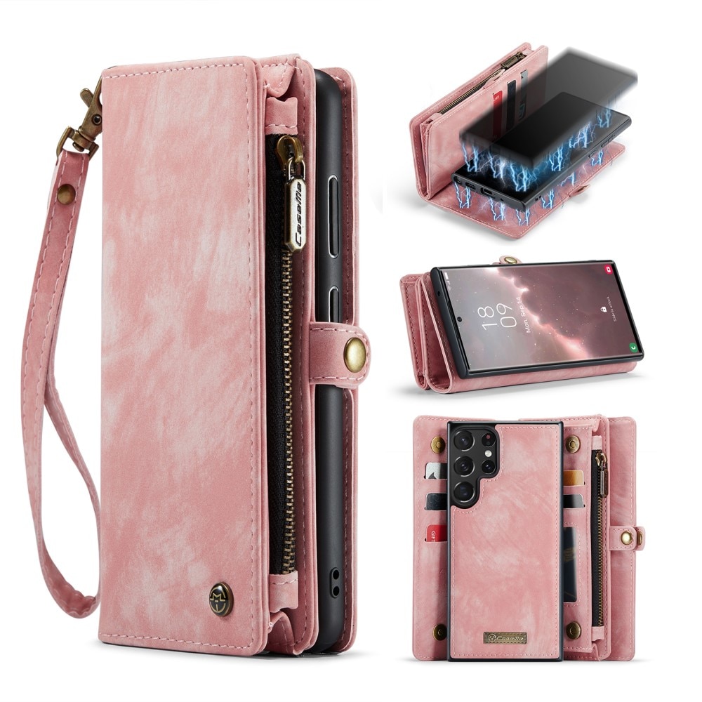 Samsung Galaxy S23 Ultra Multi-slot Wallet Case Pink