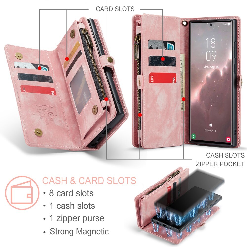 Samsung Galaxy S23 Ultra Multi-slot Wallet Case Pink