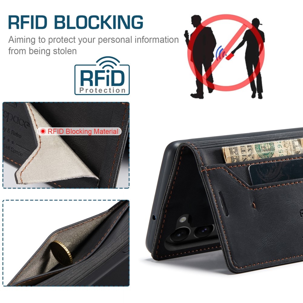 Samsung Galaxy S23 Plus RFID blocking Wallet Case Black