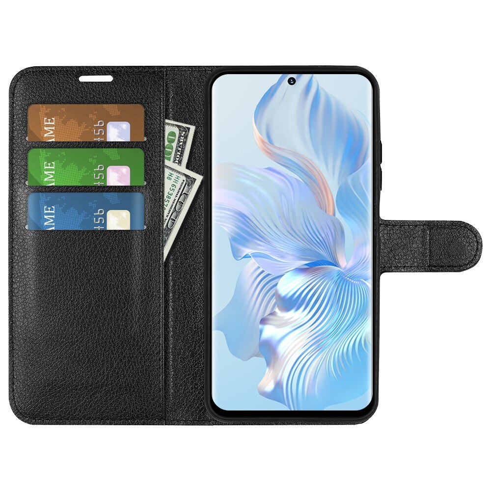 Honor 80 Wallet Book Cover Black