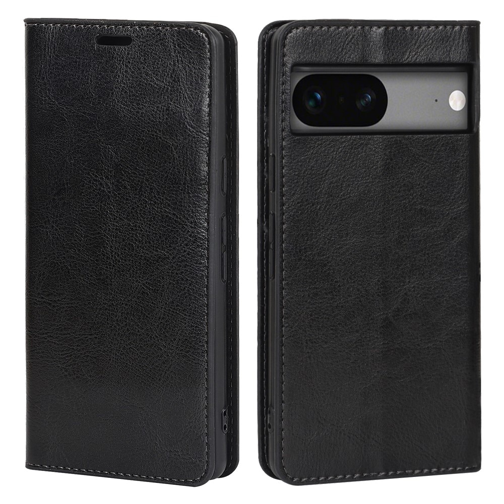 Google Pixel 7a Genuine Leather Wallet Case Black