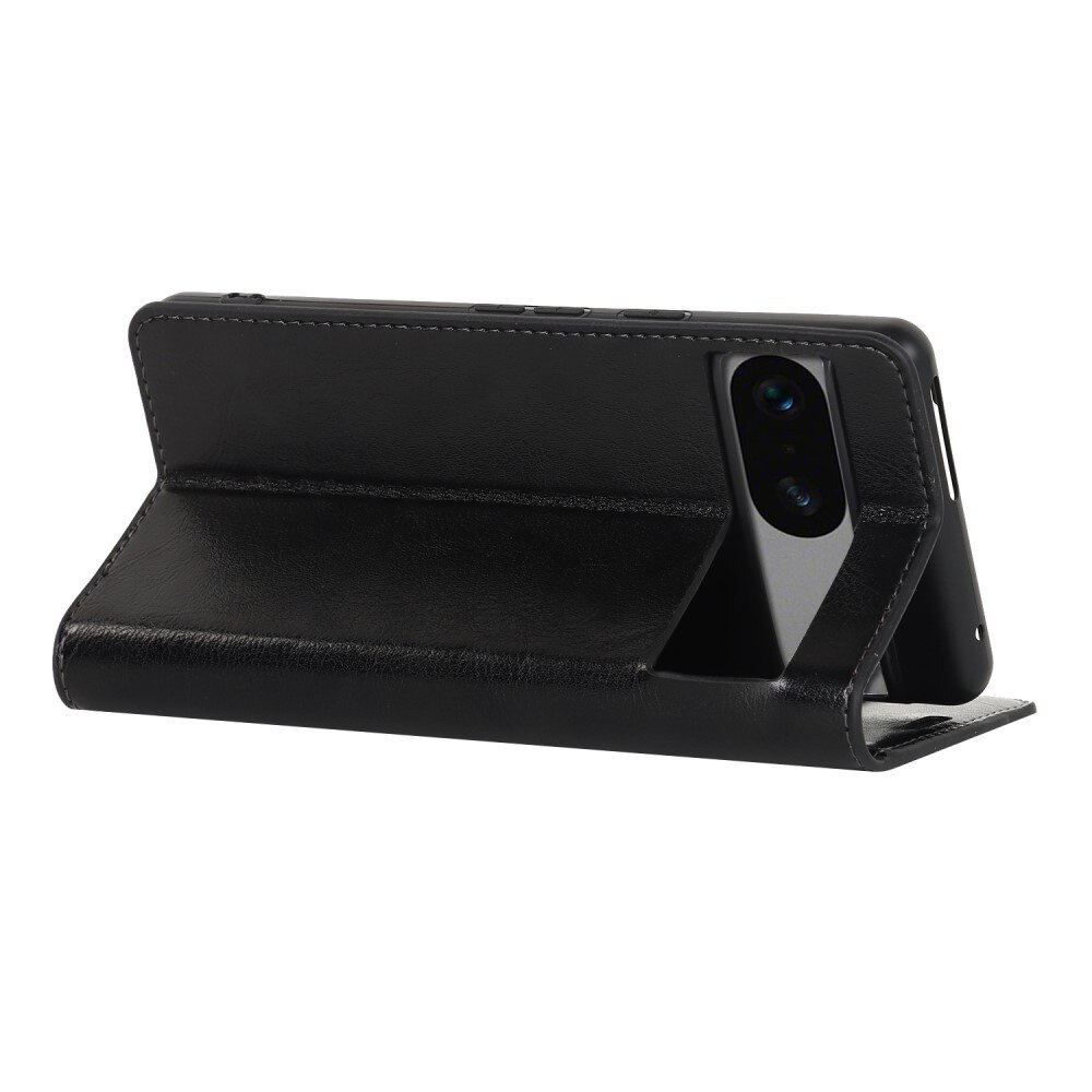 Google Pixel 7a Genuine Leather Wallet Case Black