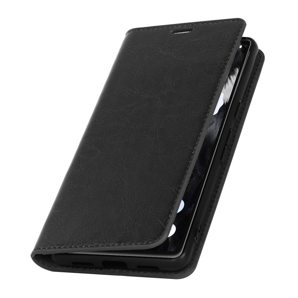 Google Pixel 7a Genuine Leather Wallet Case Black