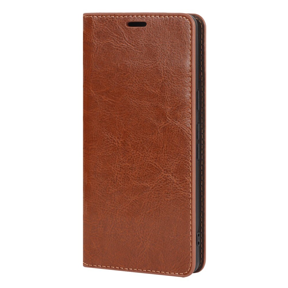 Google Pixel 7a Genuine Leather Wallet Case Brown