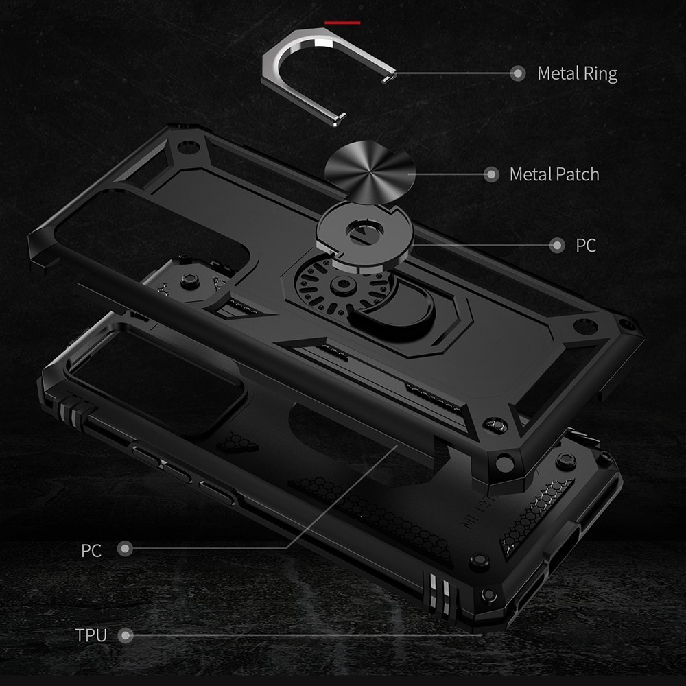 Xiaomi 12T/12T Pro Hybrid Case Tech Ring Black