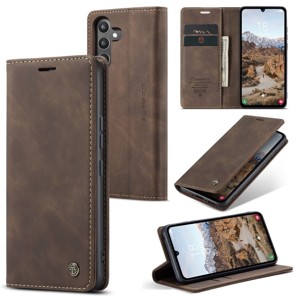 Samsung Galaxy A34 Slim Wallet Case Brown