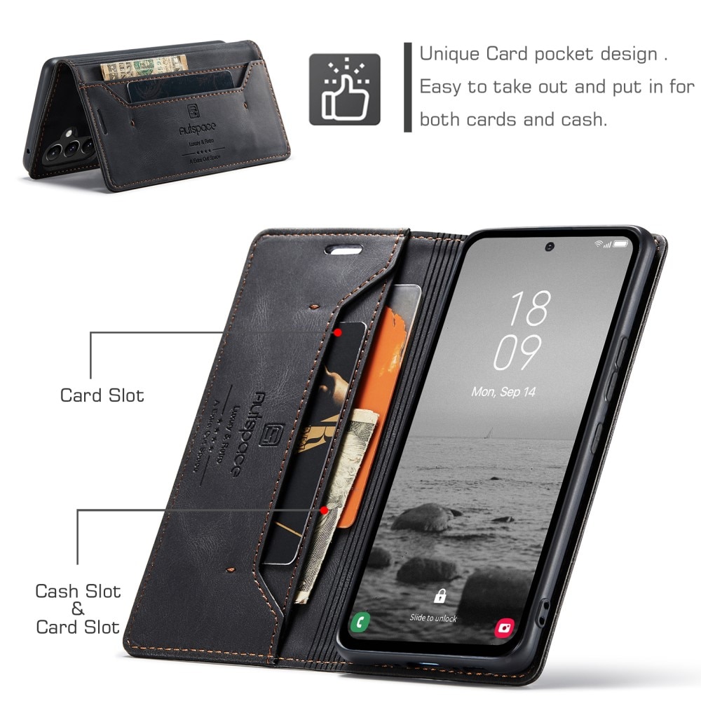 Samsung Galaxy A54 RFID blocking Wallet Case Black