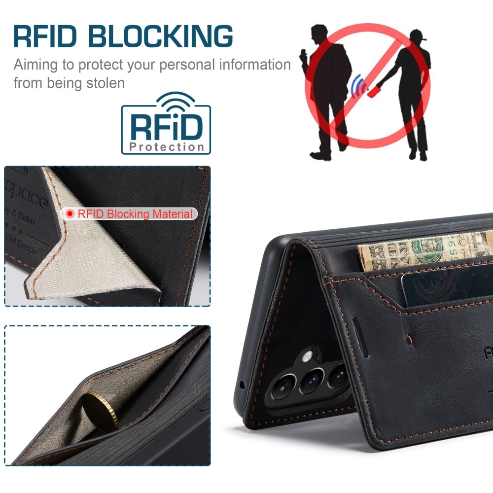 Samsung Galaxy A54 RFID blocking Wallet Case Black