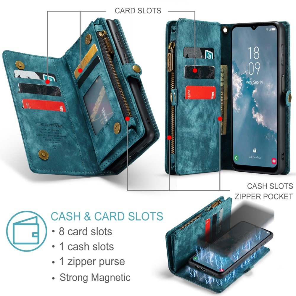 Samsung Galaxy A14 Multi-slot Wallet Case Blue