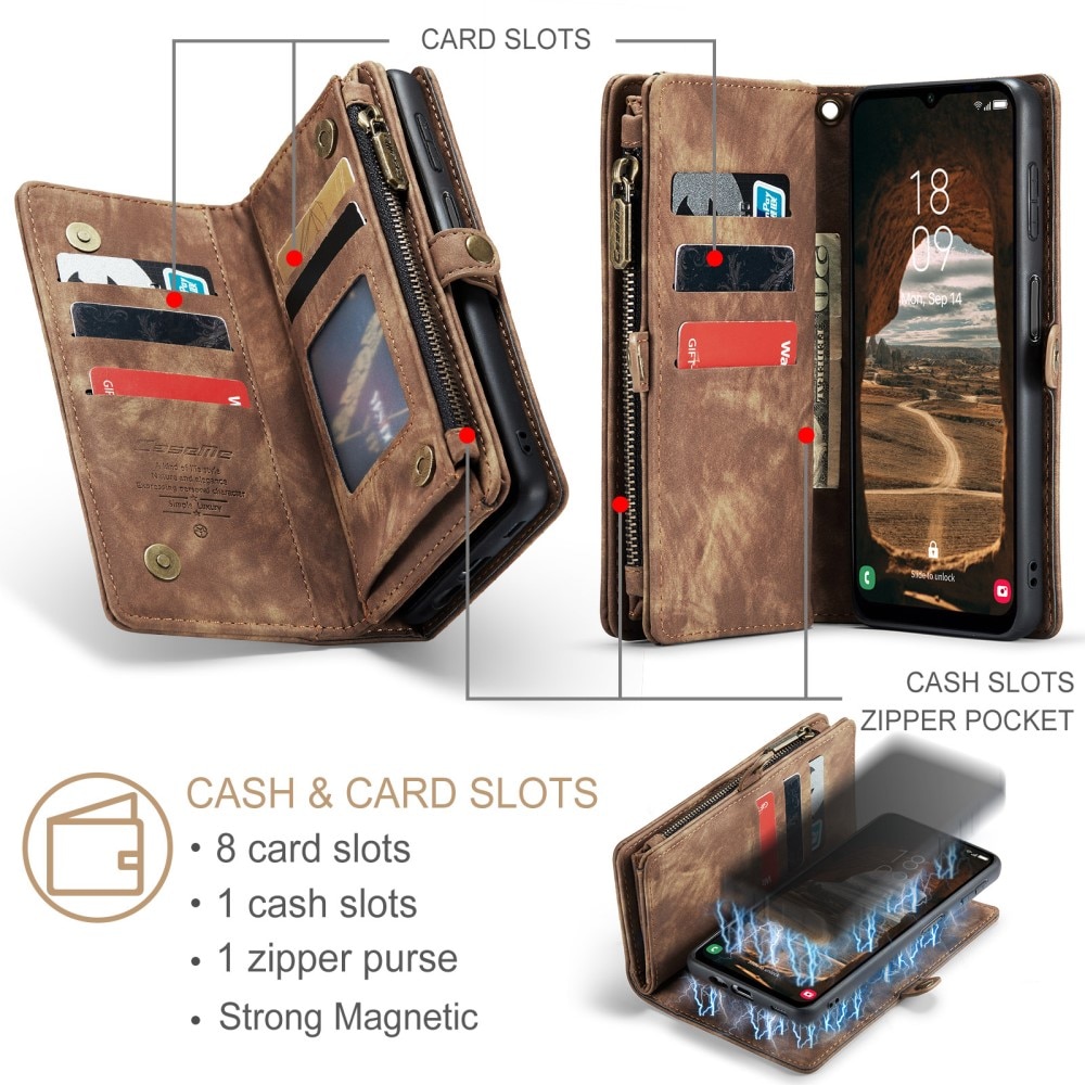 Samsung Galaxy A14 Multi-slot Wallet Case Brown