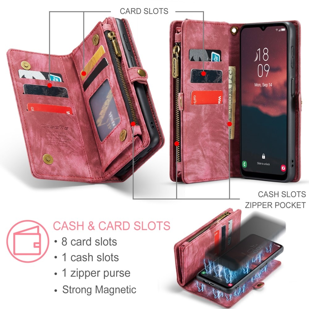 Samsung Galaxy A34 Multi-slot Wallet Case Red