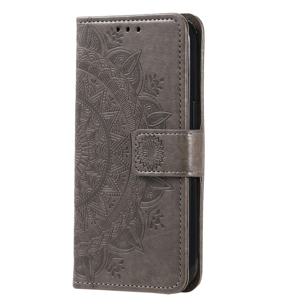 Xiaomi Redmi 12C Leather Cover Mandala Grey