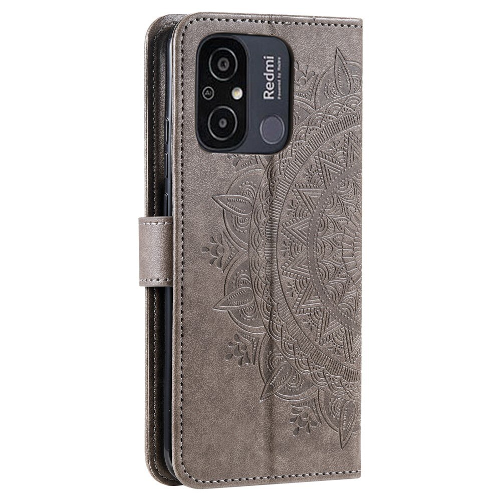 Xiaomi Redmi 12C Leather Cover Mandala Grey