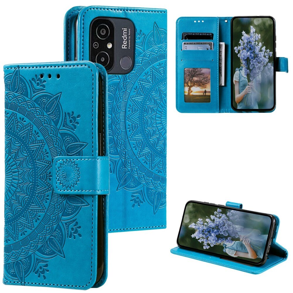 Xiaomi Redmi 12C Leather Cover Mandala Blue