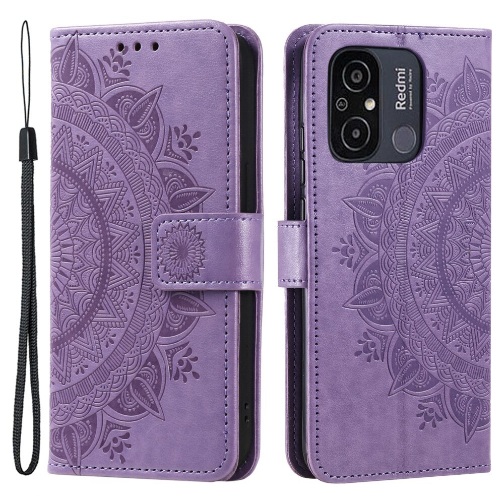 Xiaomi Redmi 12C Leather Cover Mandala Purple