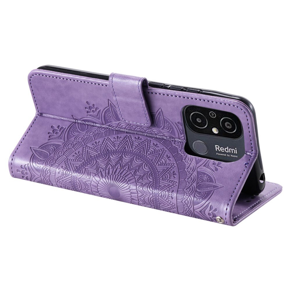 Xiaomi Redmi 12C Leather Cover Mandala Purple