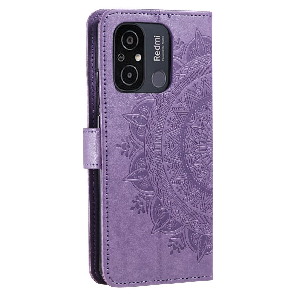 Xiaomi Redmi 12C Leather Cover Mandala Purple