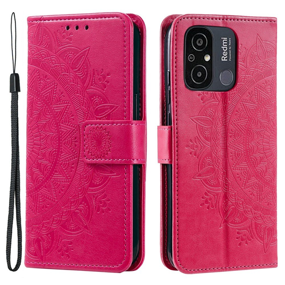 Xiaomi Redmi 12C Leather Cover Mandala Pink