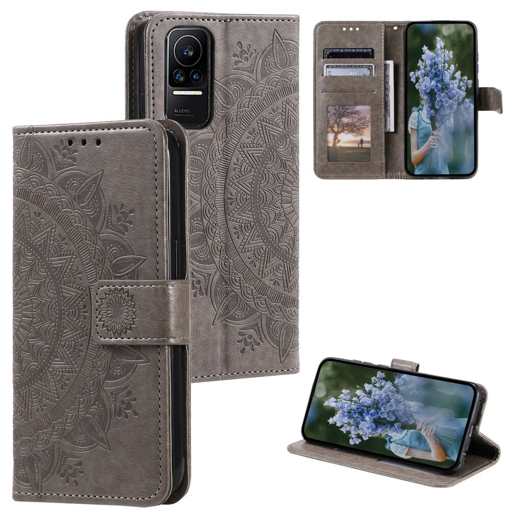 Xiaomi 13 Lite Leather Cover Mandala Grey