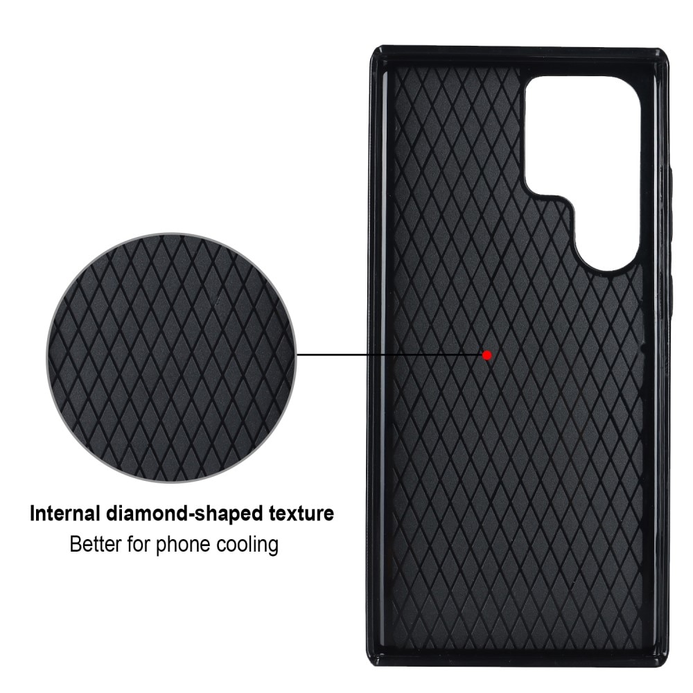 Samsung Galaxy S23 Ultra Finger Ring Case Quilted Black