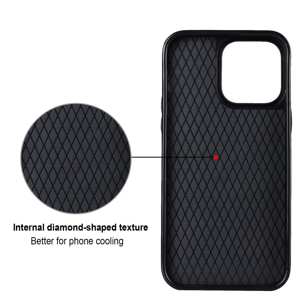 iPhone 14 Finger Ring Case Quilted Black
