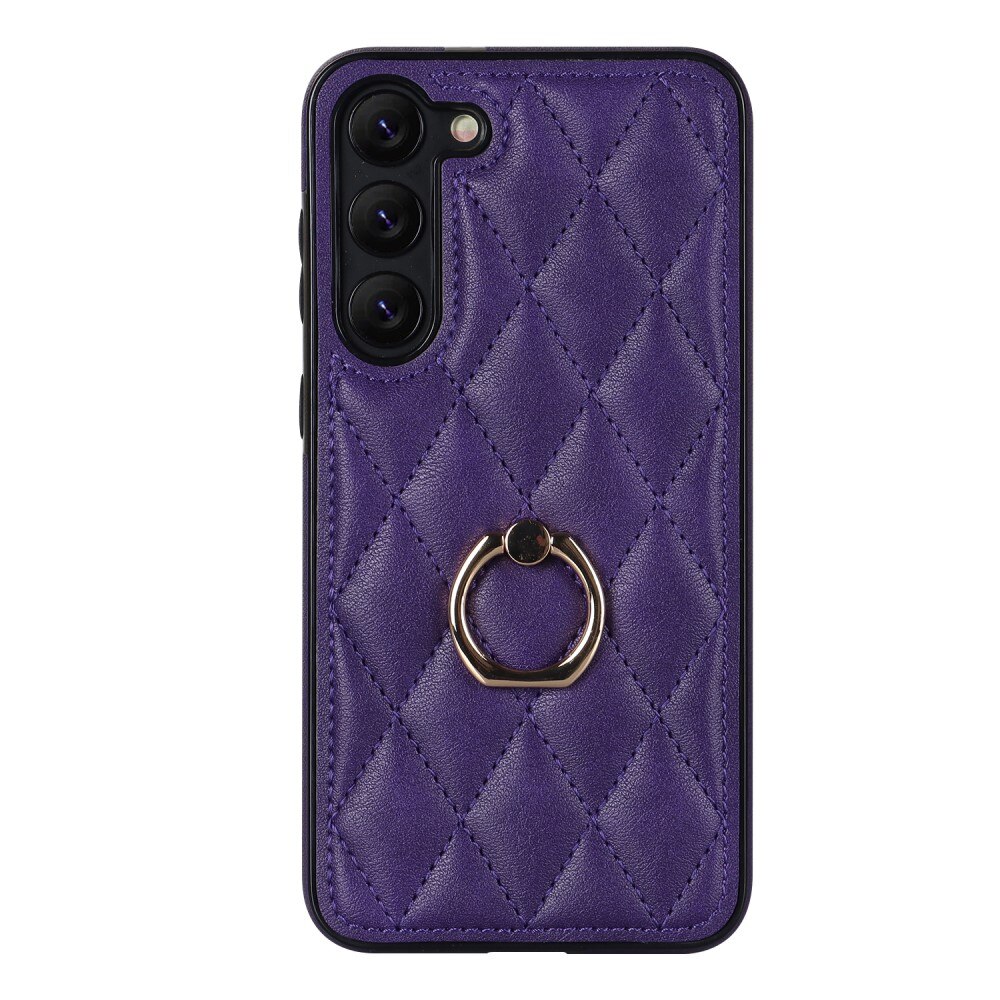 Samsung Galaxy S23 Finger Ring Case Quilted Purple