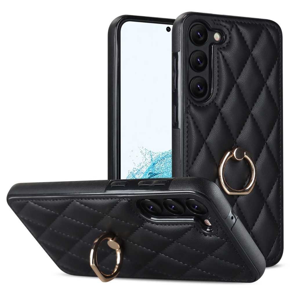 Samsung Galaxy S23 Finger Ring Case Quilted Black
