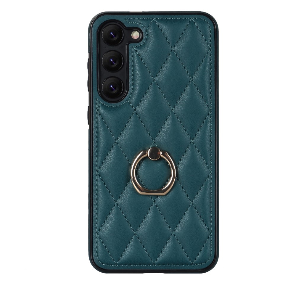 Samsung Galaxy S23 Finger Ring Case Quilted Green