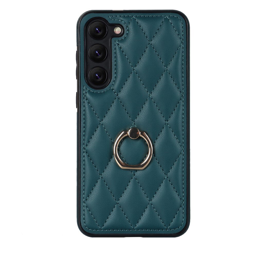 Samsung Galaxy S23 Plus Finger Ring Case Quilted Green