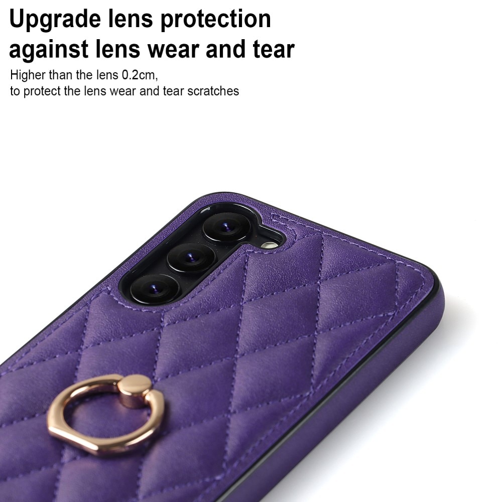 Samsung Galaxy S23 Plus Finger Ring Case Quilted Purple