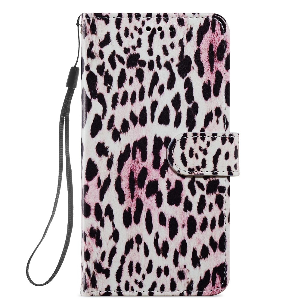 Samsung Galaxy A14 Wallet Book Cover Pink Leopard