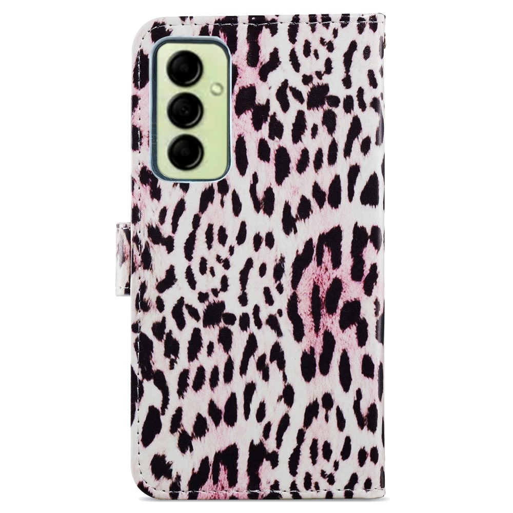 Samsung Galaxy A14 Wallet Book Cover Pink Leopard