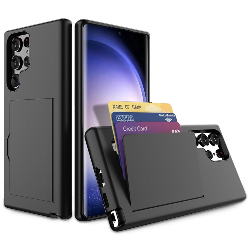 Samsung Galaxy S23 Ultra Card Slot Hybrid Case Black