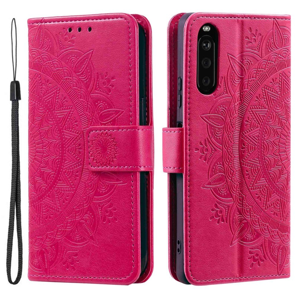 Sony Xperia 10 V Leather Cover Mandala Pink