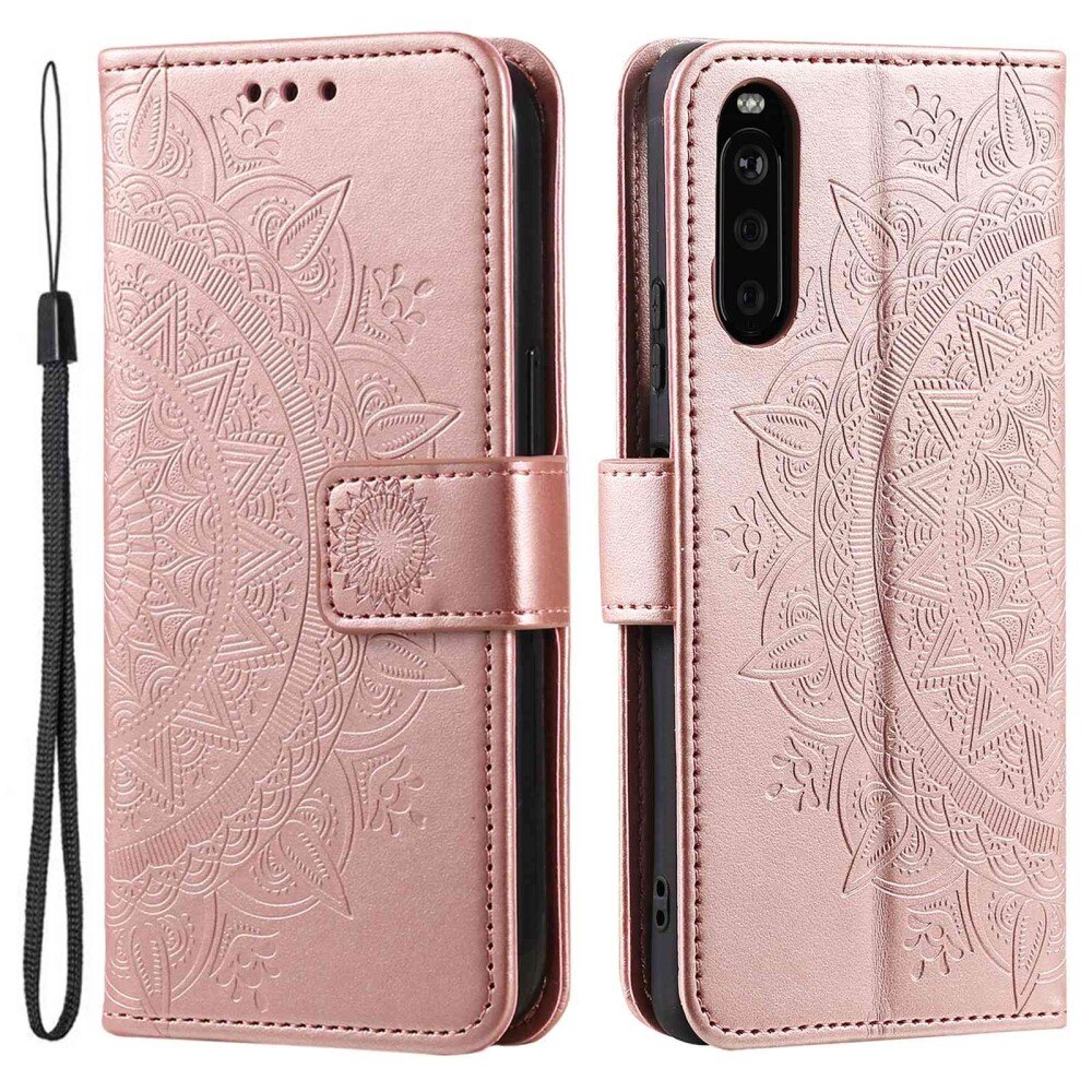 Sony Xperia 10 V Leather Cover Mandala Rose Gold