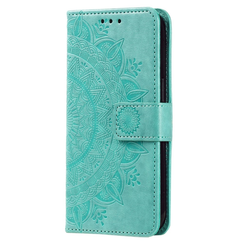 Sony Xperia 10 V Leather Cover Mandala Green