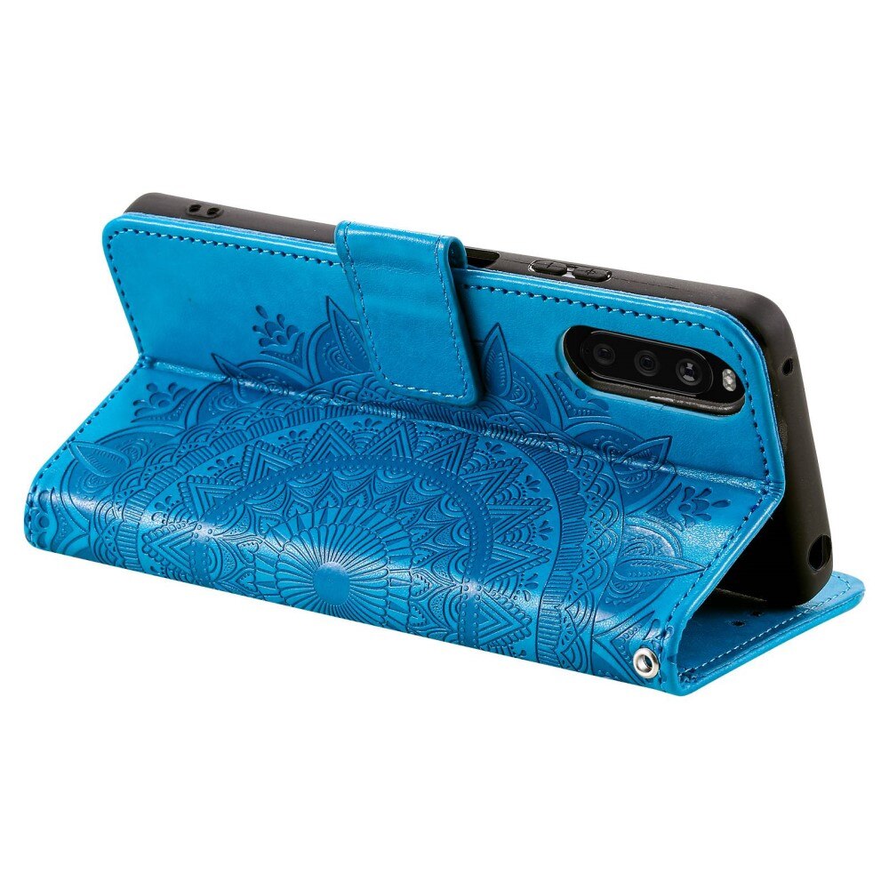 Sony Xperia 10 V Leather Cover Mandala Blue