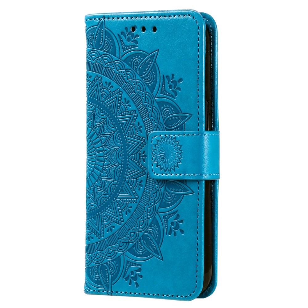 Sony Xperia 10 V Leather Cover Mandala Blue