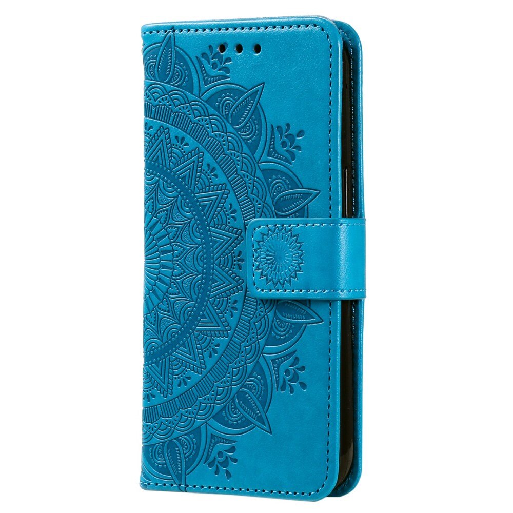 Sony Xperia 10 V Leather Cover Mandala Blue