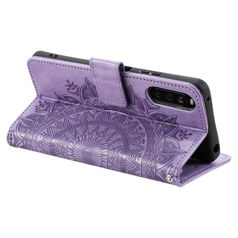 Sony Xperia 10 V Leather Cover Mandala Purple