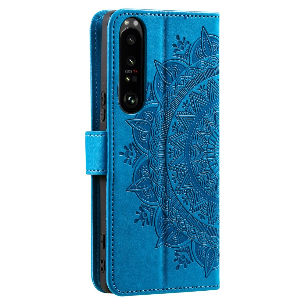 Sony Xperia 1 V Leather Cover Mandala Blue