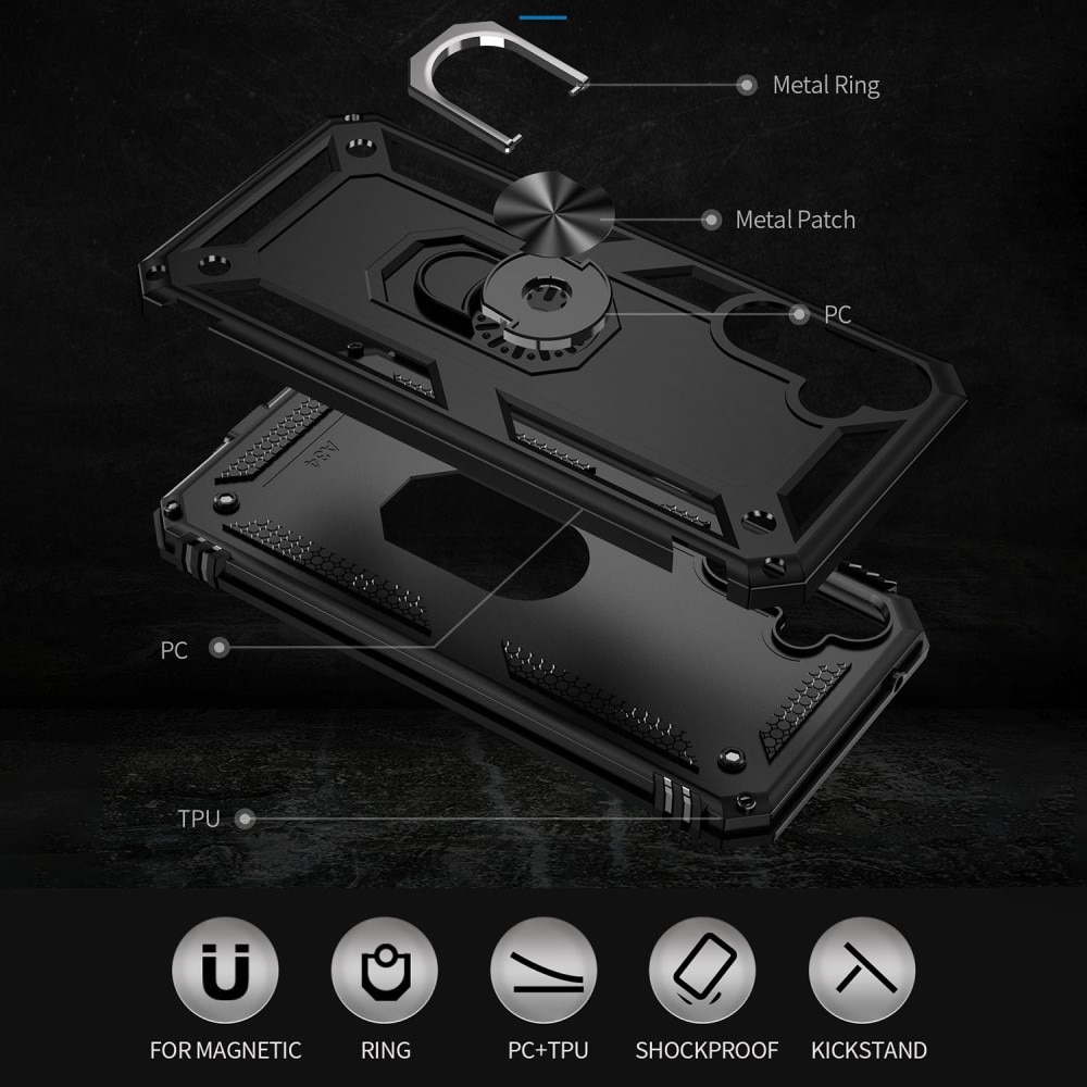Samsung Galaxy A34 Hybrid Case Tech Ring Black