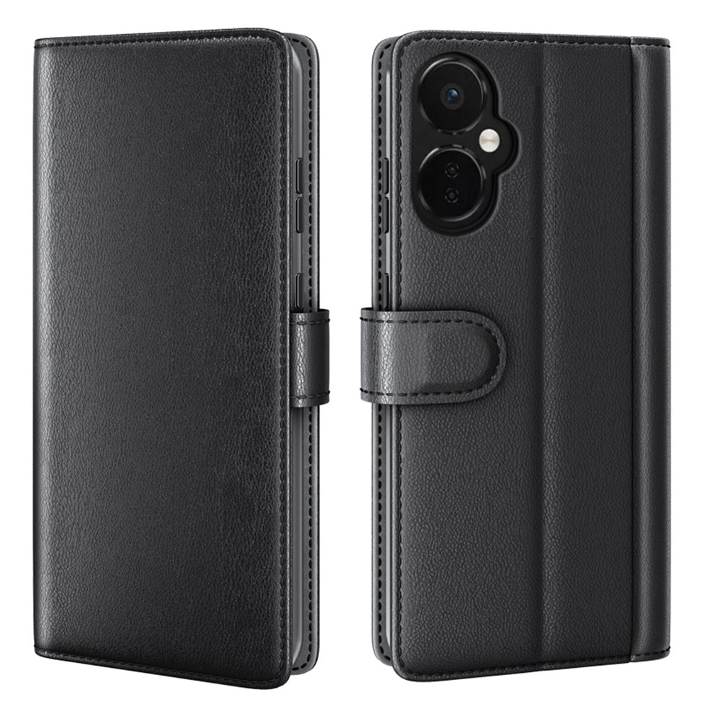 OnePlus Nord CE 3 Lite Genuine Leather Wallet Case Black